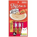 Лакомство-пюре для кошек Japan Premium Pet Inaba Ciao Churu камчатский краб и желтоперый тунец, 14 г x 4 шт - изображение