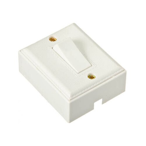 Выключатель накладной, одноклавишный, 10А 220В, пластик, с малой клавишей