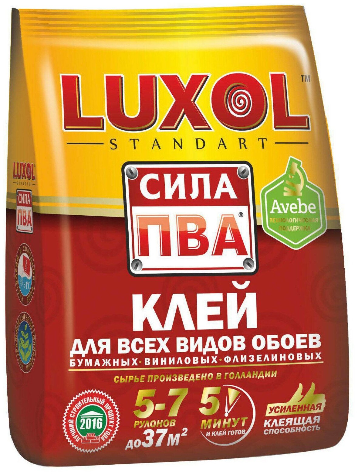 Клей обойный «LUXOL сила ПВА» (Standart) пакет 200г.