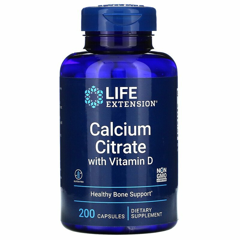 Life Extension Calcium Citrate with Vitamin D (Цитрат Кальция c витамином Д-3) 200 капсул (Life Extension)