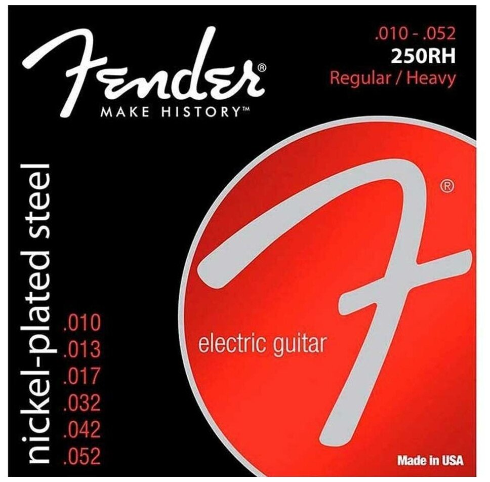 FENDER STRINGS NEW SUPER 250RH NPS BALL END 10-52, струны для электрогитары, стальные с никелевым покрытием