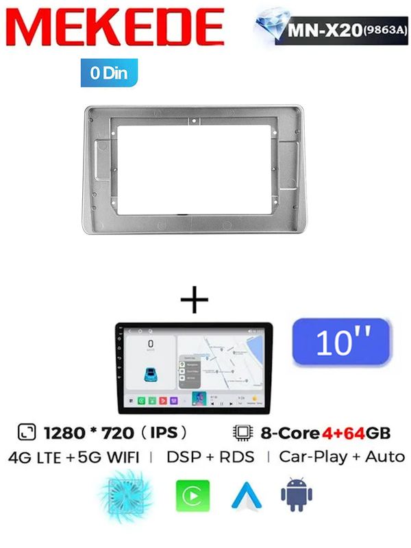 Магнитола Mekede MN X20 Pro 4+64G 10.2 дюймов Nissan Sentra 5 1999-2006