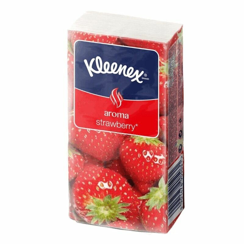 Носовые платочки Kleenex Клубника, 10 уп х 10 шт. - фото №9