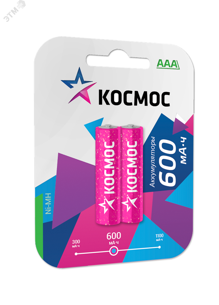 Аккумулятор R03 Ni-MH 600мА.ч (блист.2шт) KOCR03NIMH(600MAH) КОСМОС - фото №10