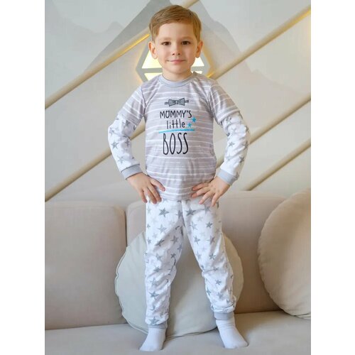 Пижама  BABYGLORY, размер 110, серый