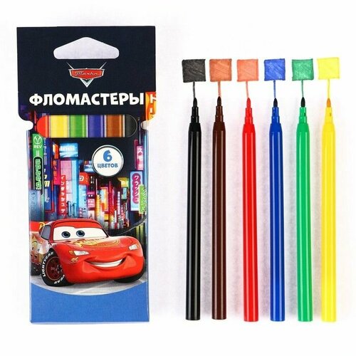 Фломастеры Тачки 6 цветов вентилируемый колпачок 500₽