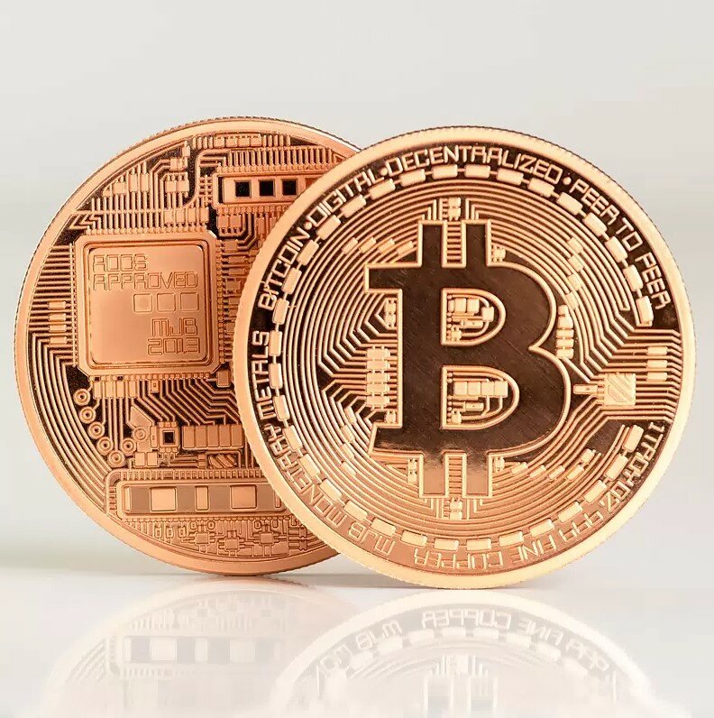 Монета сувенирная коллекционная Биткоин Bitcoin криптовалюта 1 шт в кейсе — фото 1