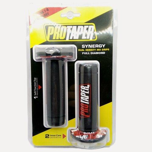 Изображение товара Ручки руля резиновые питбайк (пара) черные/красные PROTAPER