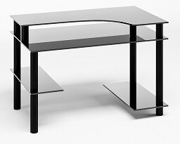 фото Компьютерный стеклянный стол стеклянный К-1 /для офиса /для дома/ VAIDIRI VK0K1/ 110х65х74