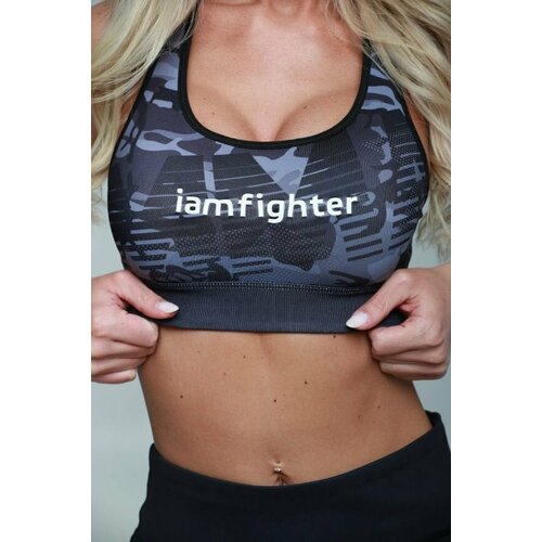 Топ IAMFIGHTER, размер L, синий, серый топ iamfighter размер l синий черный