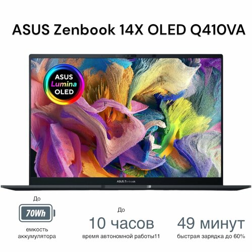 Ноутбук Asus ZenBook 14X Oled Q410VA 1453K сенсорный Core i5-13500H RAM 8 ГБ SSD 512Gb 9500000₽