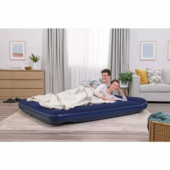 Надувной матрас PAVILLO Easy Inflate Flocked Air Bed 67226, 203х152 см, синий