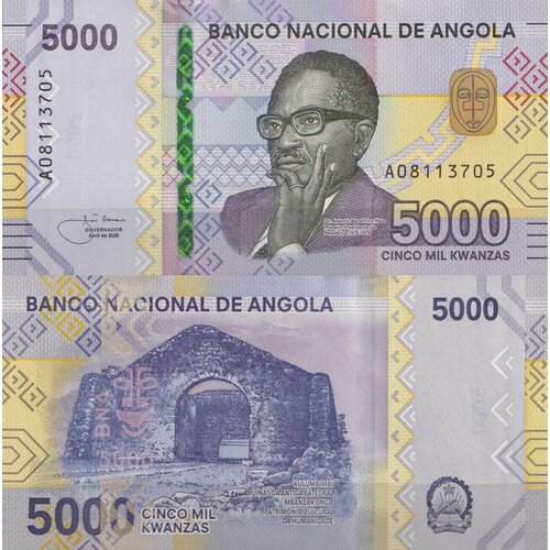 Ангола 5000 кванза 2020 (UNC Pick NEW) ангола 500 кванза 1991 года unc