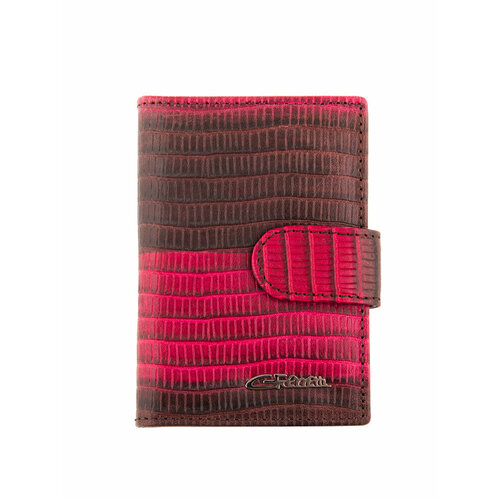 Визитница GIORGIO FERRETTI, с тиснением, фиолетовый кредитница натуральная кожа 4 кармана для карт 36 визиток красный