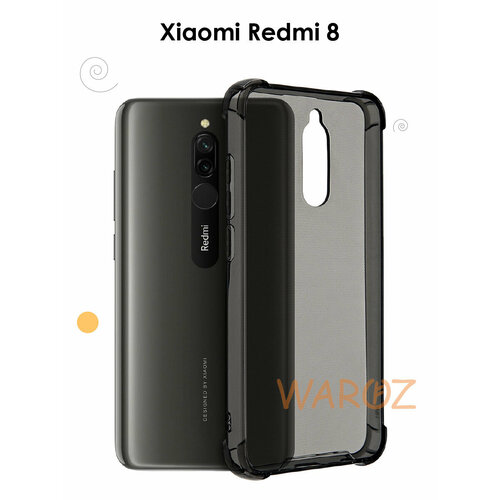 Чехол силиконовый на телефон XIAOMI Redmi 8 противоударный защитный, бампер с усиленными углами для смартфона Ксяоми Редми 8 прозрачный серый