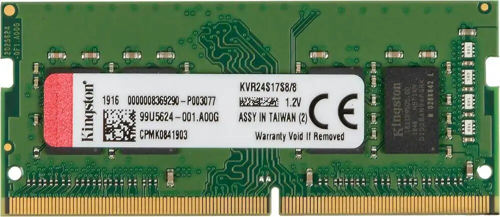 Оперативная память Kingston ValueRAM 8 ГБ DDR4 2400 МГц SODIMM CL17 KVR24S17S8/8