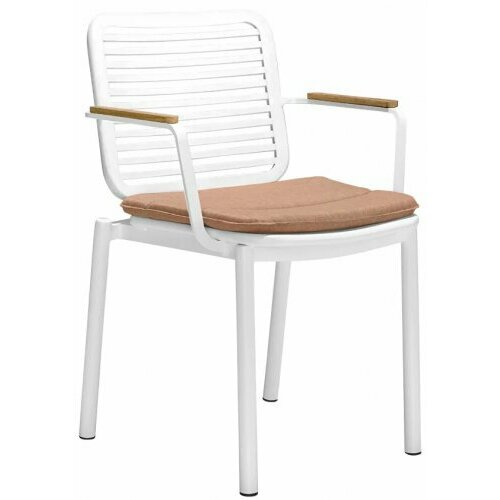 Кресло металлическое с подушкой ReeHouse Armona Белый, терракотовый