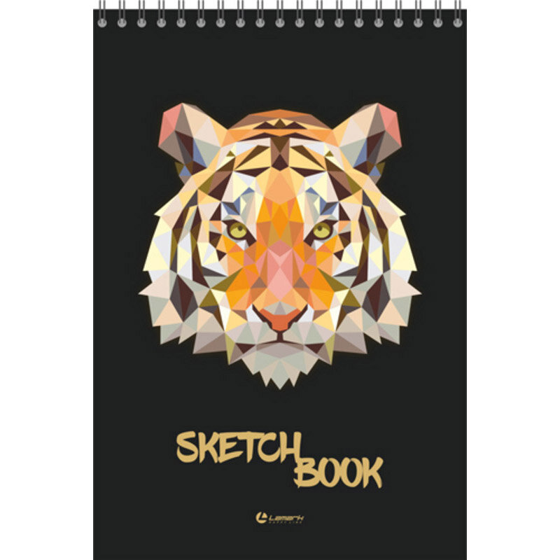 фото 26691 Скетчбук на спирали 'Тигр', черная бумага, А5, 40 листов, Lamark