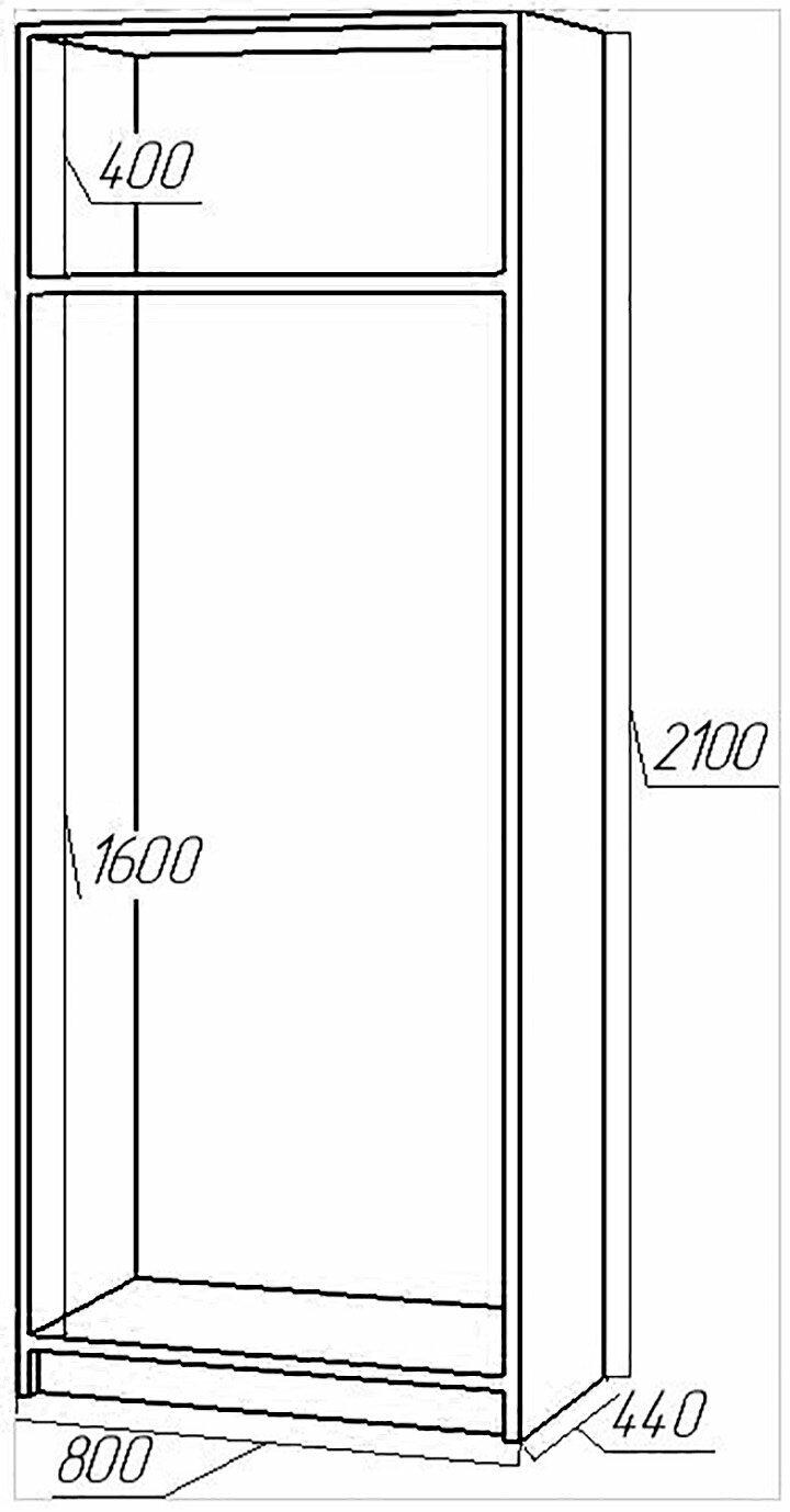 Шкаф платяной прихожая Машенька от Дисави (2 модуль) 80X210X44см Венге/Белфорд