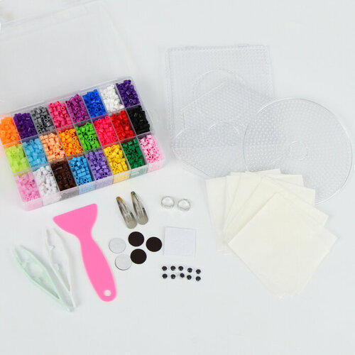 Термомозаика 24 цвета светятся в темноте основа 4 шт пинцет 2 шт магнит 5 шт глазки 1985₽