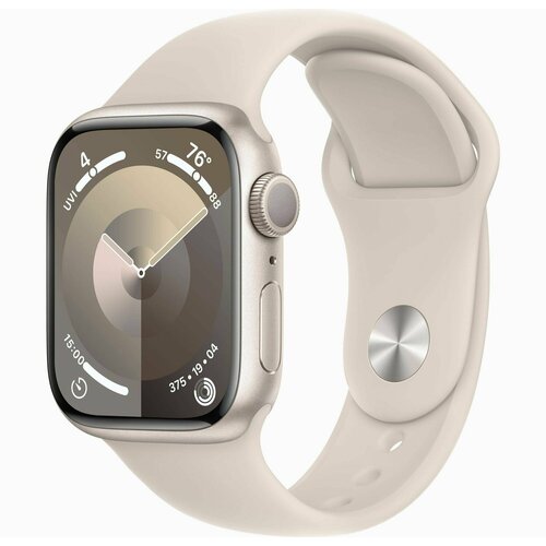 Умные часы Apple Watch Series 9 GPS 41mm Starlight Aluminium Case with Starlight Sport Band - SM 4355000₽