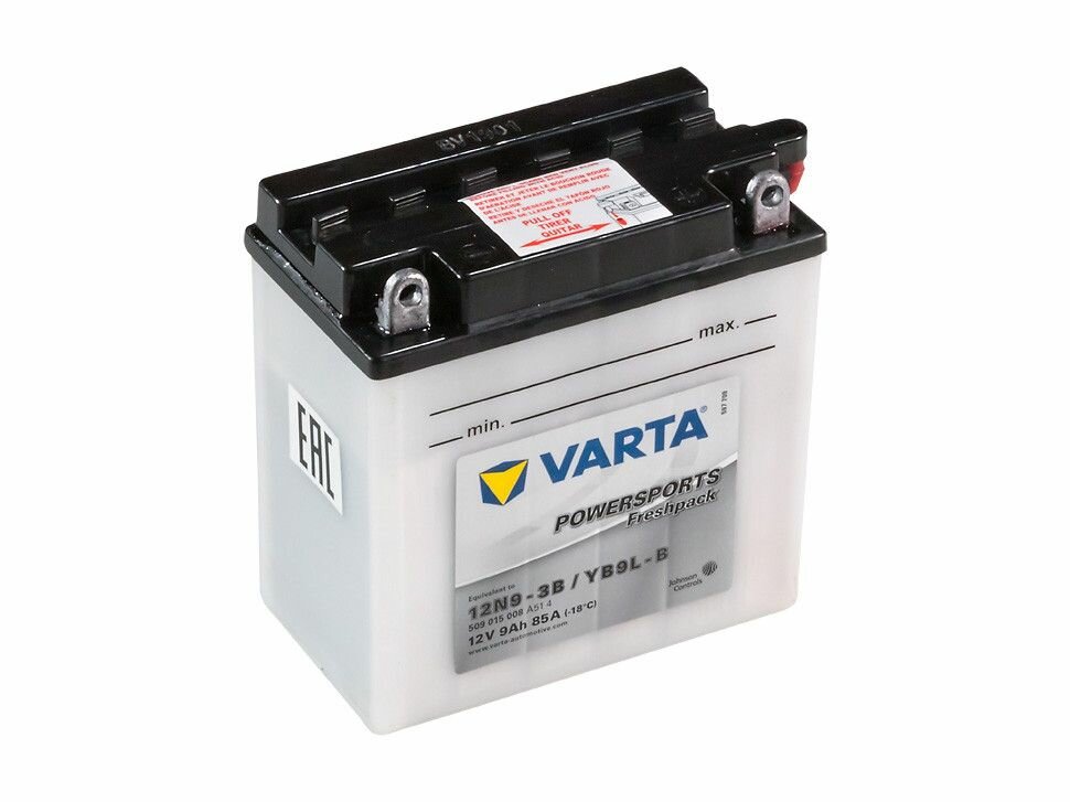 Аккумулятор VARTA мото 9 FP +элек. 12N9-3B(YB9L-B) 136х76х140 (ETN-509 015 008)