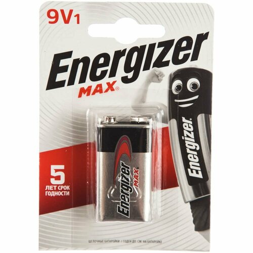 Батарейка Energizer Maximum 6LR61 9В бл/1 щелочная батарейка a11 6в щелочная energizer a11 в блистере 2шт