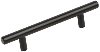 Ручка мебельная рейлинг 96 мм D-12 mm матовый черный комплект 2шт
