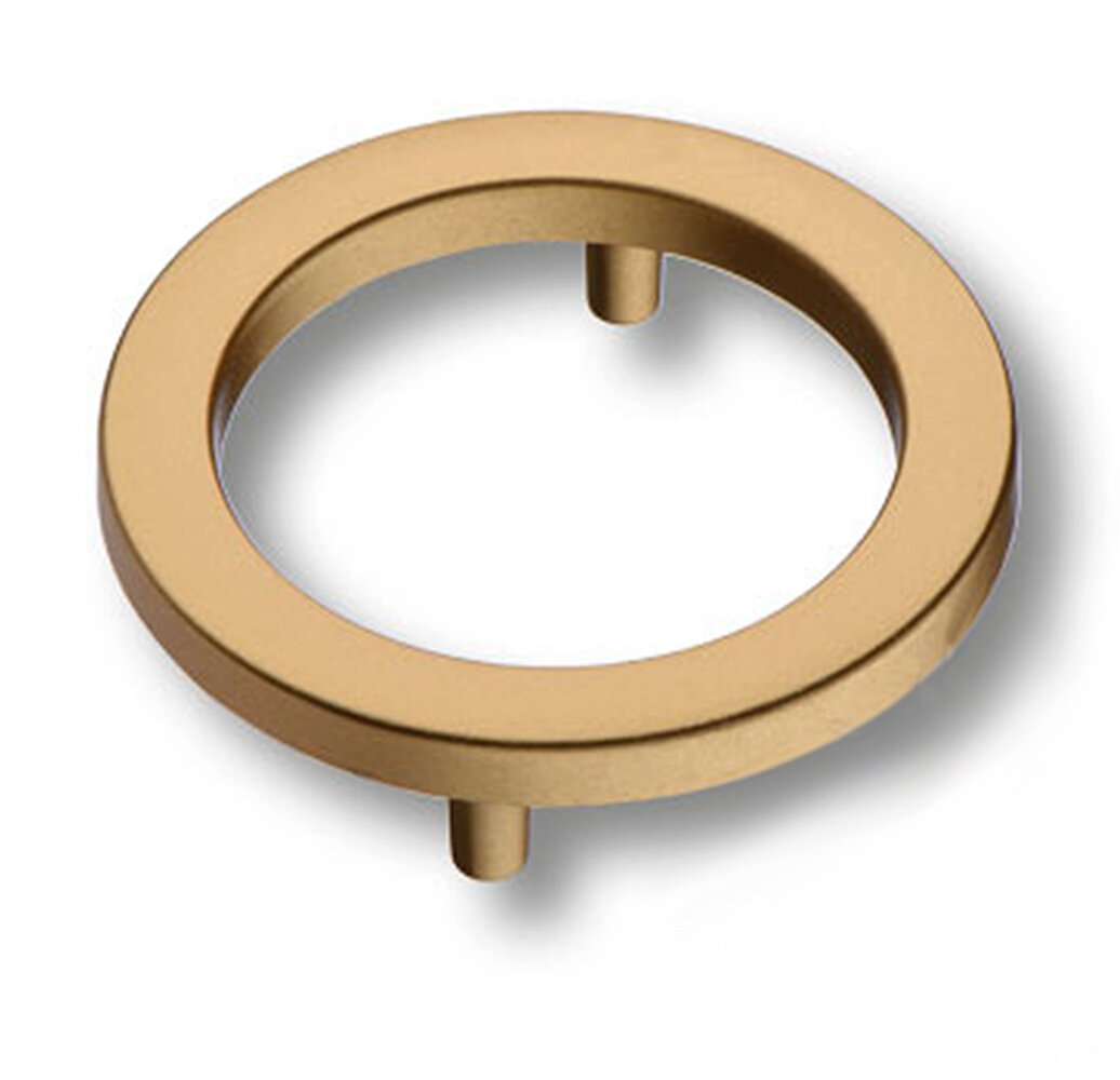 Ручка  кольцо мебельная современная классика матовое золото 64 мм