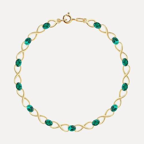 Изображение товара Браслет, красное золото, 585 проба, изумруд синтетический