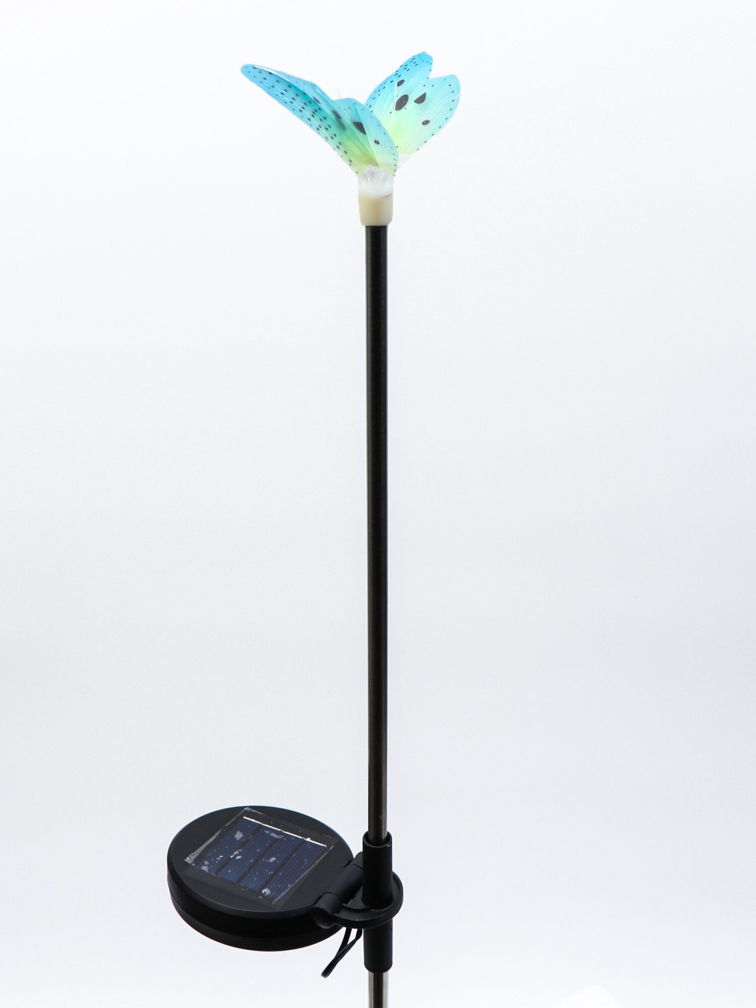Штекер с подсветкой «Бабочка Клео» на солнечной батарее зеленая 8×70 см