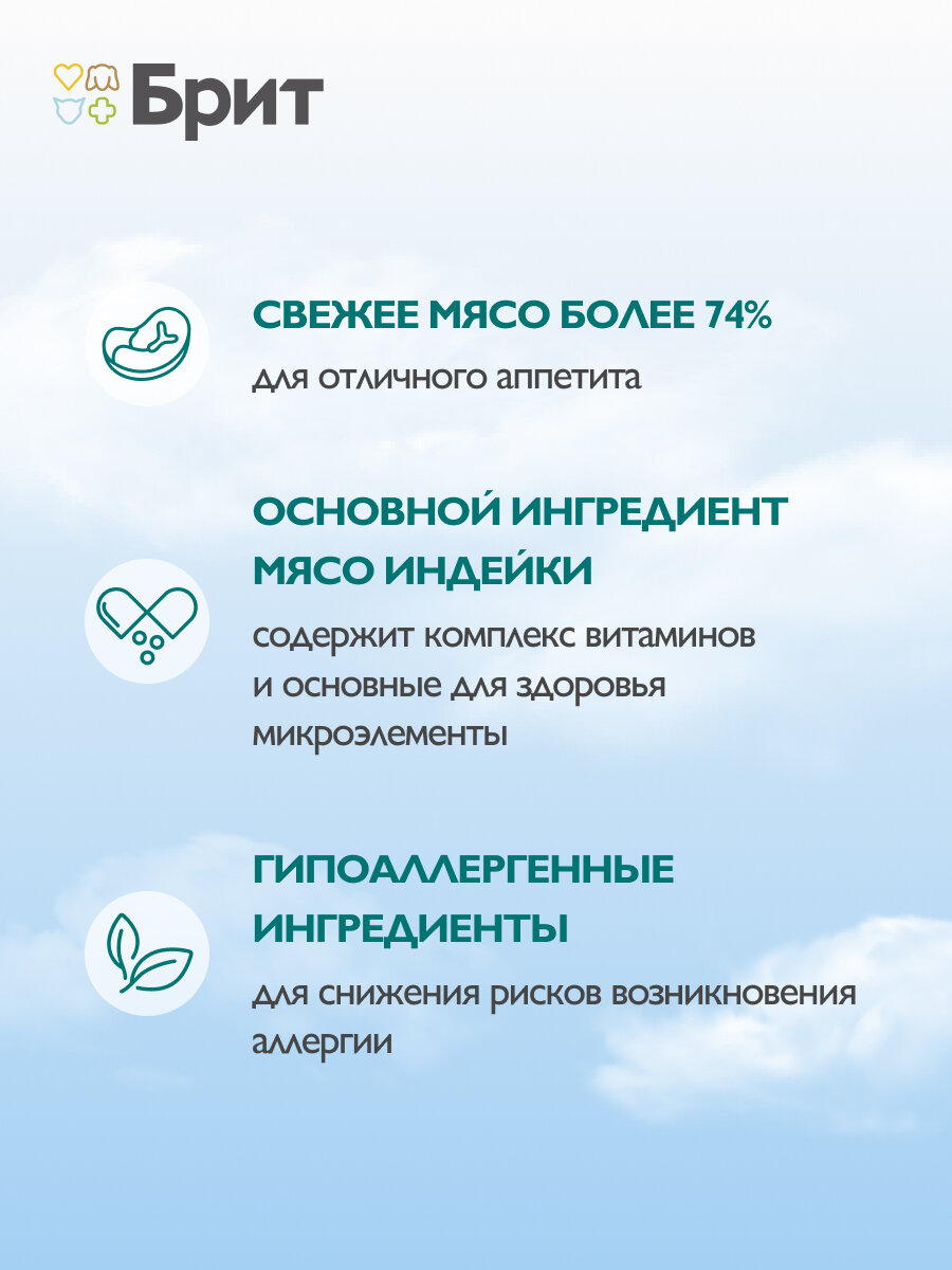 Влажный корм для собак. Воздушный паштет для взрослых собак мини пород, Утка, 100г, 14 шт BRIT PREMIUM — фото 1