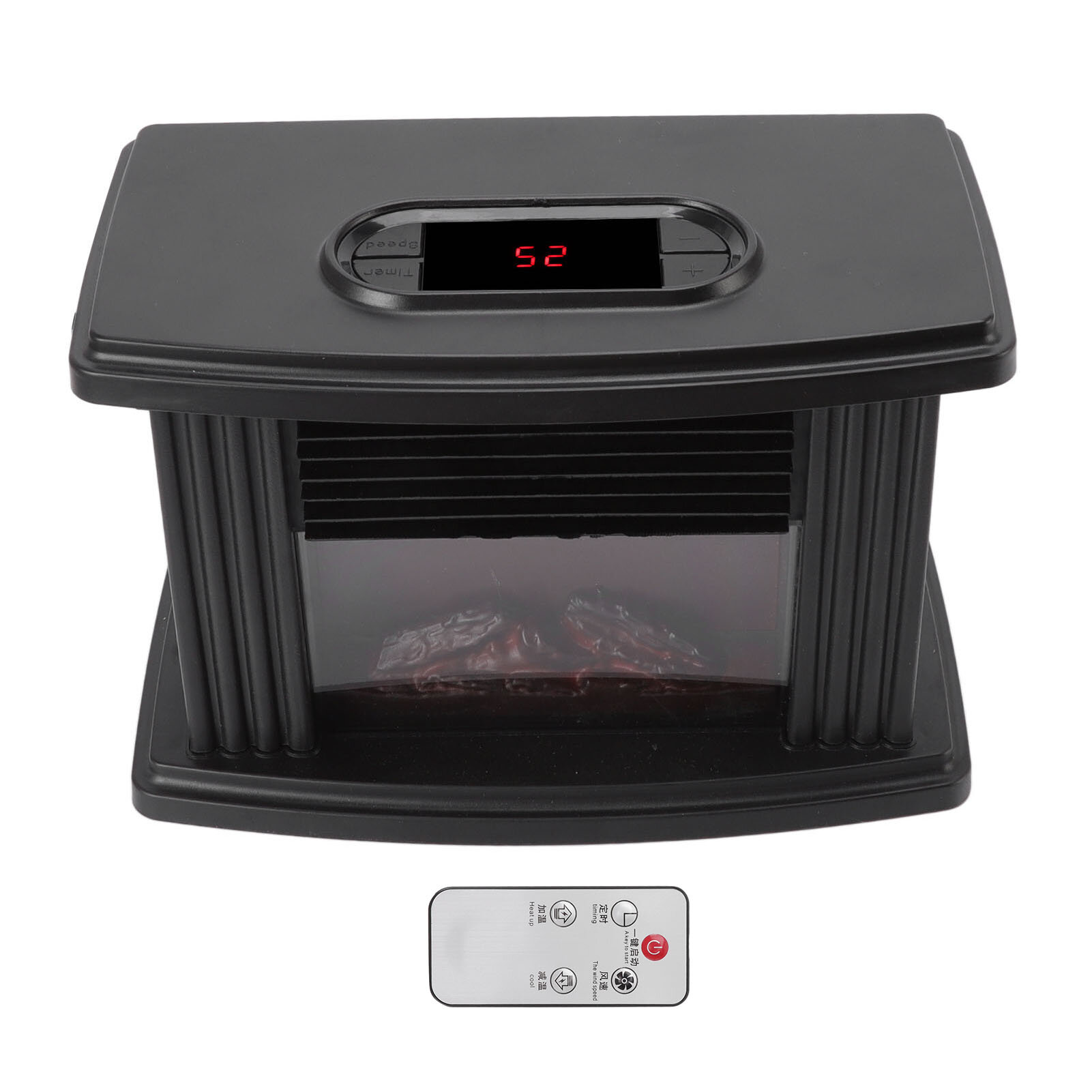 Изображение Electric Fireplace Heater 1000W Portable Fast Uniform Tabletop Stove with Remote Control