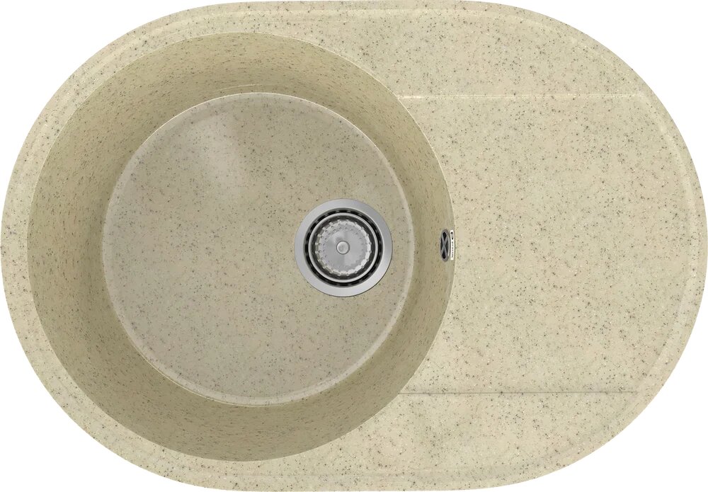 Мойка кухонная Practik PR-M 610-002 61x47 с крылом бежевая овальная российская