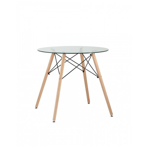 фото Стол обеденный stool group eames dsw стеклянный, диаметр 80 см