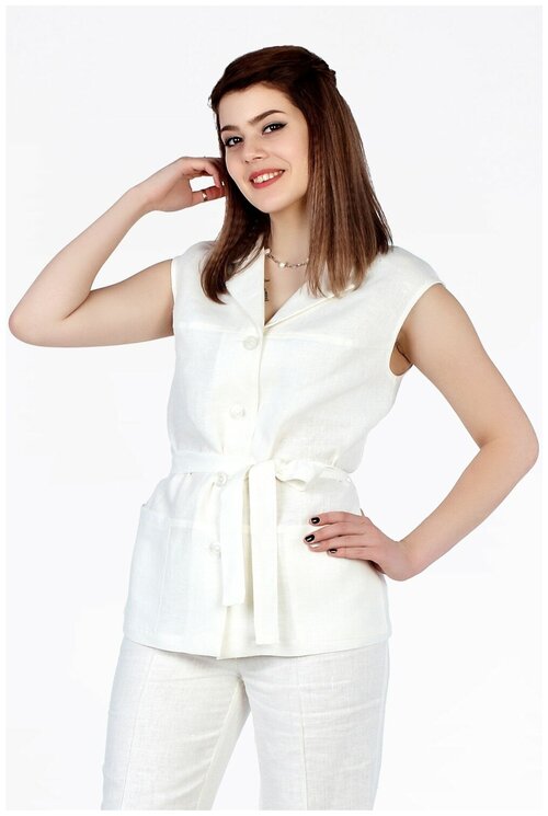 Блуза  SettyS Collection, повседневный стиль, размер 44, белый