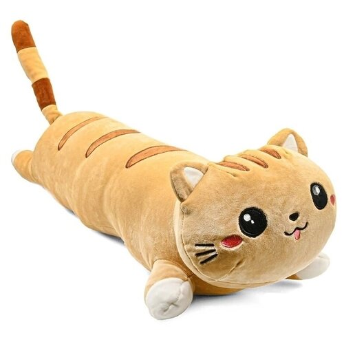 фото Мягкая игрушка - подушка рыжий кот длинный 80 см panawelth
