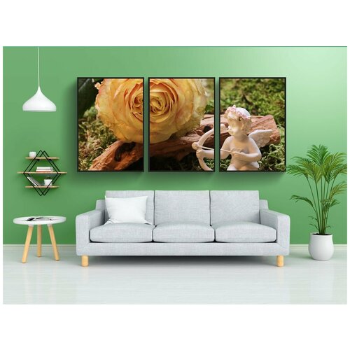 фото Набор модулных постеров для интерьера "роза, благородная роза, цвести" 60x90 см. в тубусе, без рамки lotsprints