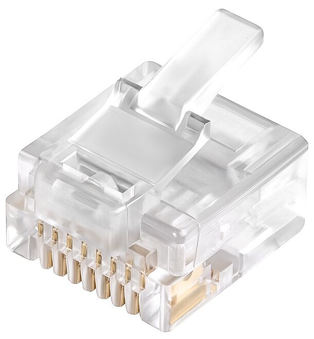 GCR Коннектор RJ-45 cat.6 UTP Male, для плоского кабеля, укороченный, 8p8c (2 части) (по 100 шт.)