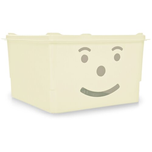 фото Ящик для игрушек "улыбка" 335х335х200мм 15л (молочный) полимербыт