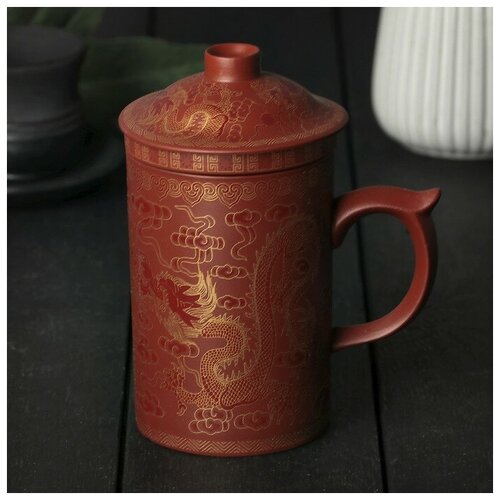 фото Кружка «огненная птица», 350 мл, с крышкой и керамическим ситом mikimarket