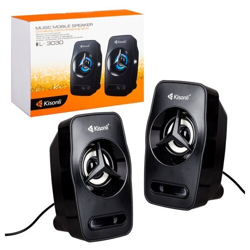Колонки для компьютера от USB Kisonli c подсветкой L-3030 57000₽