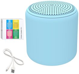 Колонка беспроводная портативная акустика Bluetooth InPods Little FUN MACARON blue (