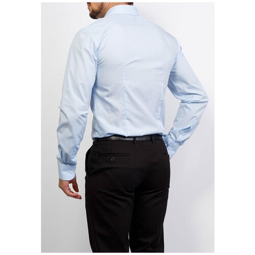 Рубашка мужская длинный рукав GREG 210/199/CL/ZV_GB, Приталенный силуэт / Slim fit, цвет Голубой, рост 174-184, размер ворота 39