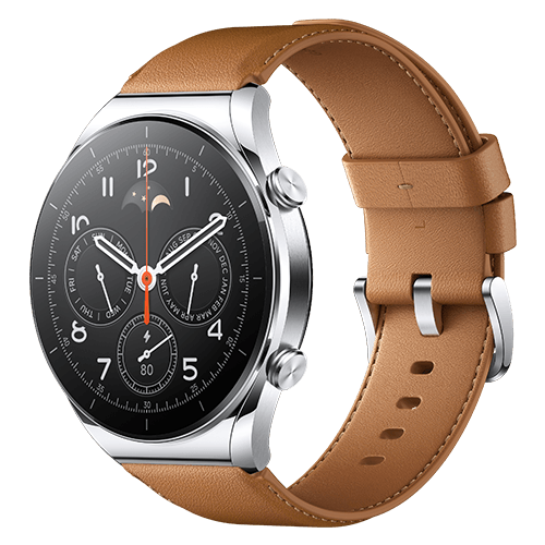 Умные часы Xiaomi Watch S1 46 мм GPS Global для РФ, Silver/Brown leather strap + gray fluoroplast strap умные часы xiaomi watch s1 gl серебристый