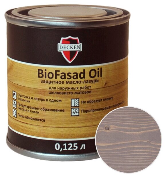 DECKEN Масло-лазурь DECKEN BioFasad Oil Spice Базальт 0,125 л - фотография № 1