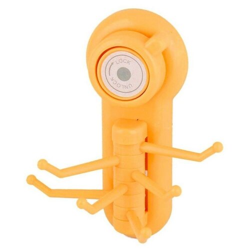 фото Держатель кухонный на присоске на 6 крючков оранжевый markethot