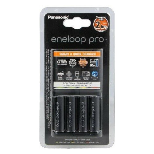 фото Зарядное устройство panasonic eneloop pro k-kj55hcd40e smart&quick charger + 4aa2500mah bl1 <span style="white-space: nowrap;"><i class="icon16 color" style="background:#000000;"></i>panasonic eneloop</span>