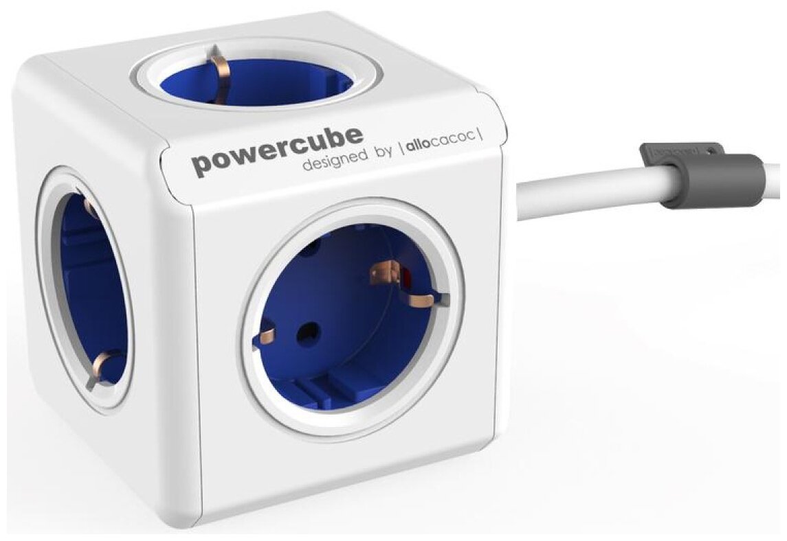 Удлинитель Allocacoc PowerCube без USB 1,5 м синий