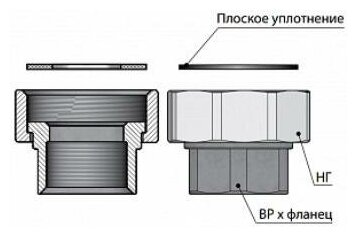 Meibes Комплект переходников для монтажа насосной группы, условный проход DN 25 1 1/2"НГ 1 1/4"ВР